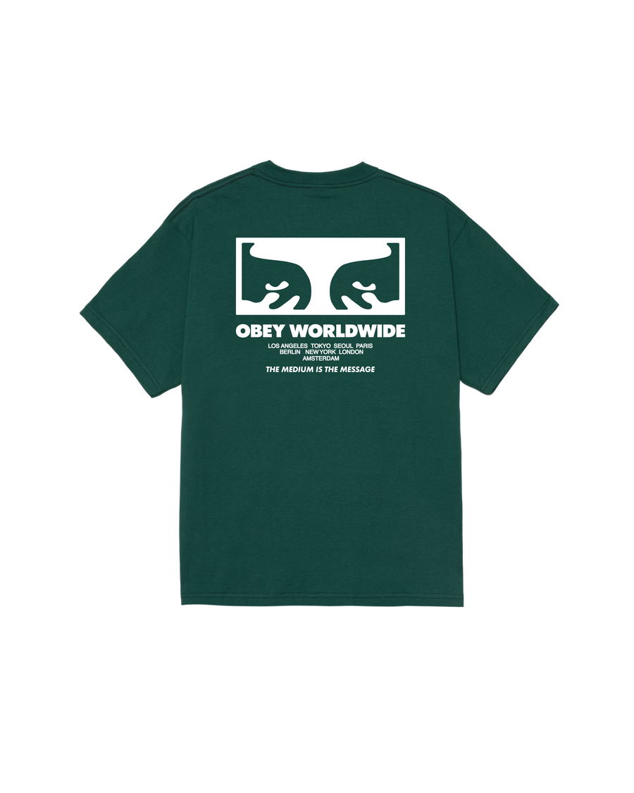 OBEY The Medium Is The Message T-Shirt in Rainforest front