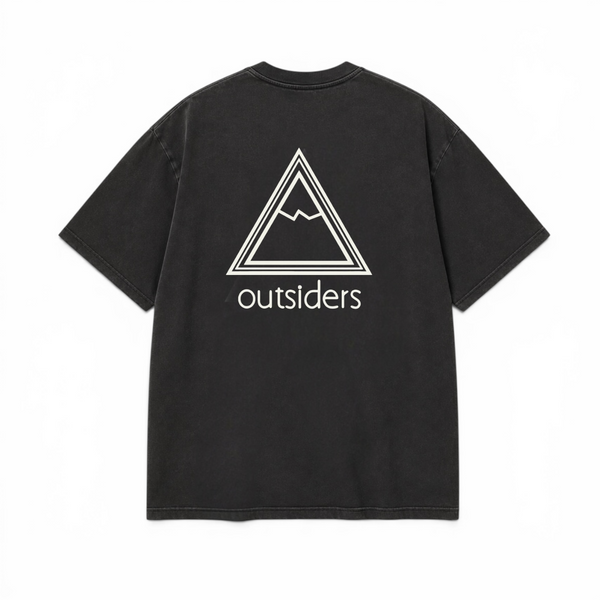 Outsiders Stencil T-shirt - Washed Black