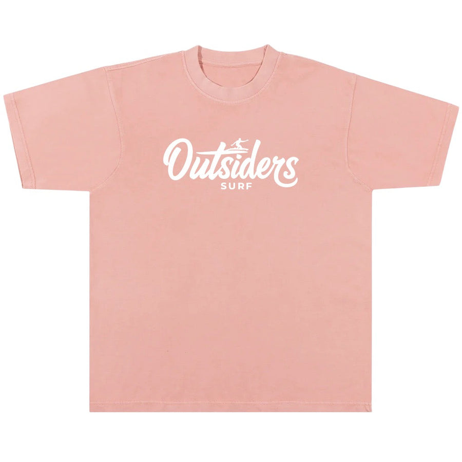 Outsiders Mission Beach Surf T-shirt - Wild Salmon Pink