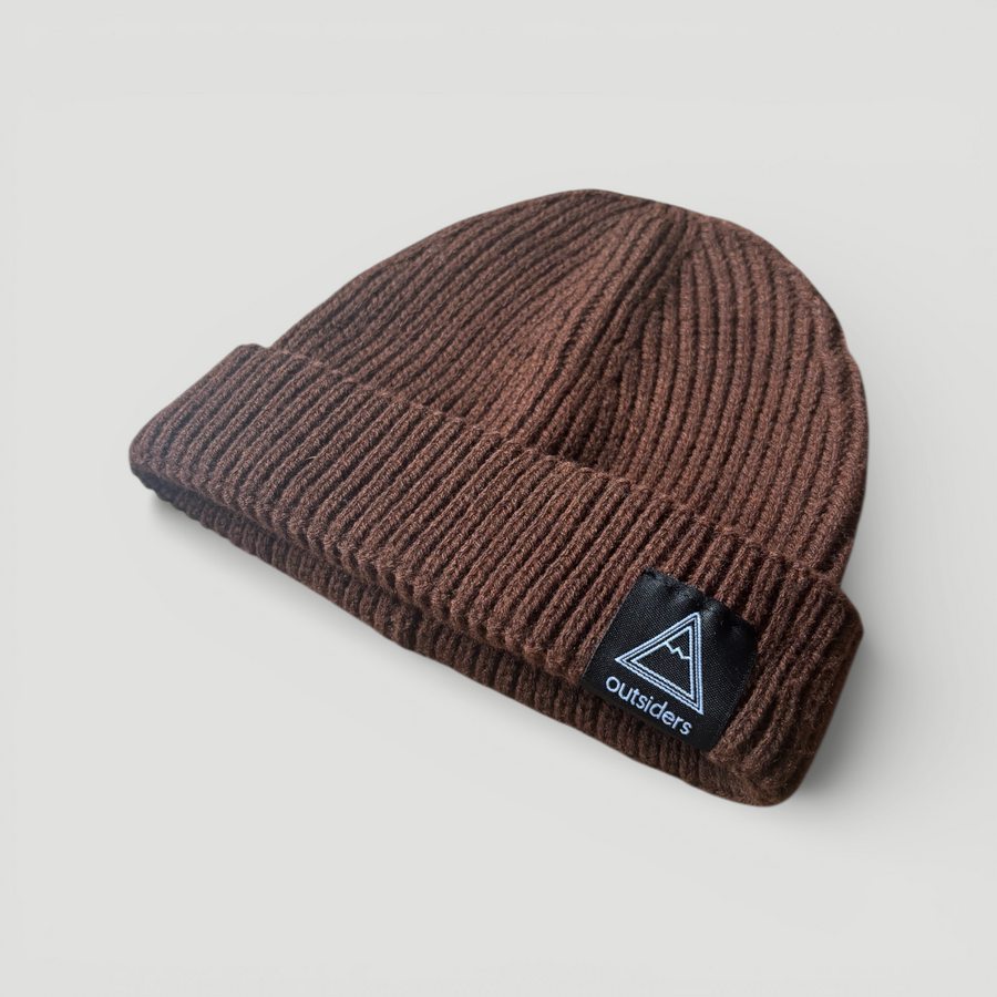Outsiders Woven Skele Logo Beanie - Brown