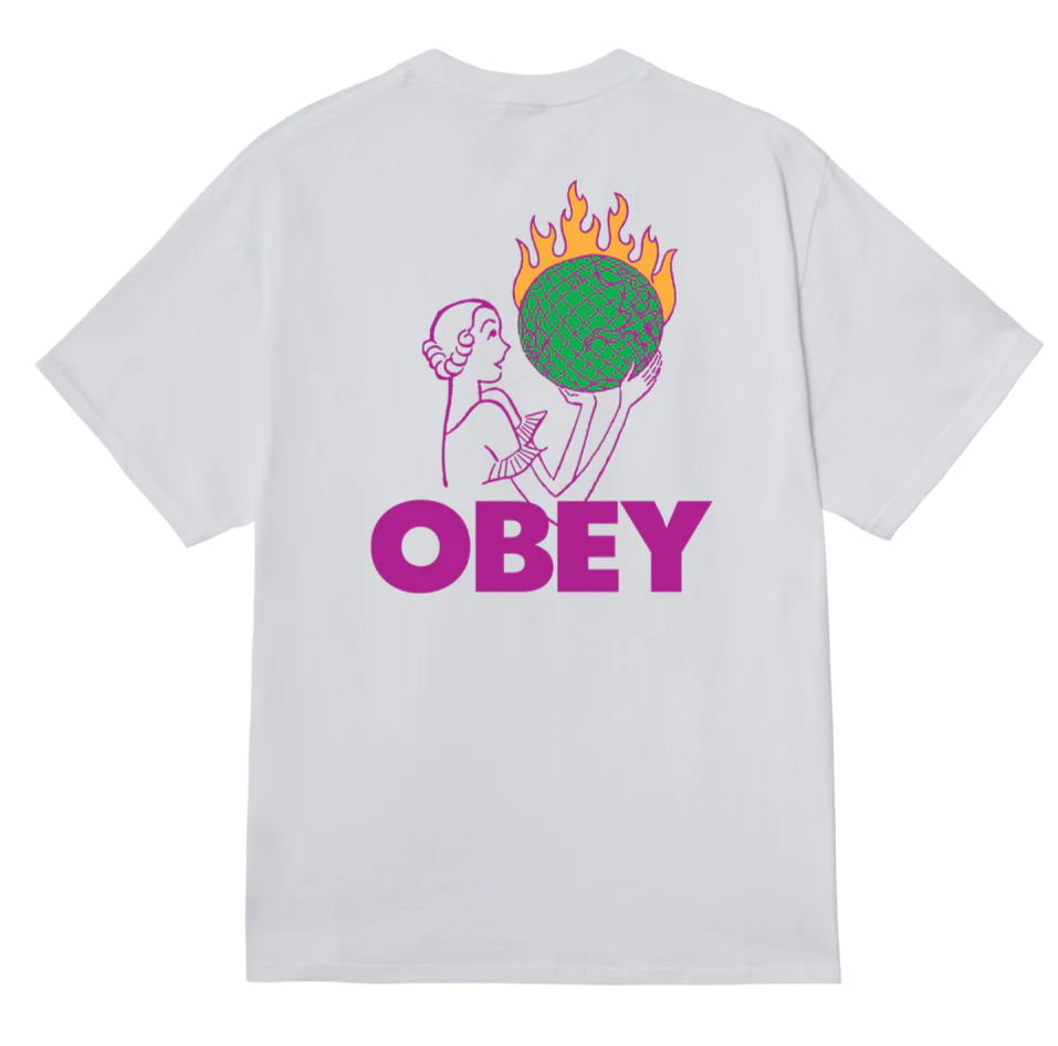 Obey World in Flames T-Shirt – White