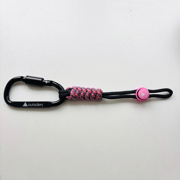 Outsiders Paracord EDC Carabiner - Black / Pink