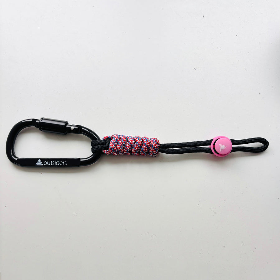 Outsiders Paracord EDC Carabiner - Black / Pink