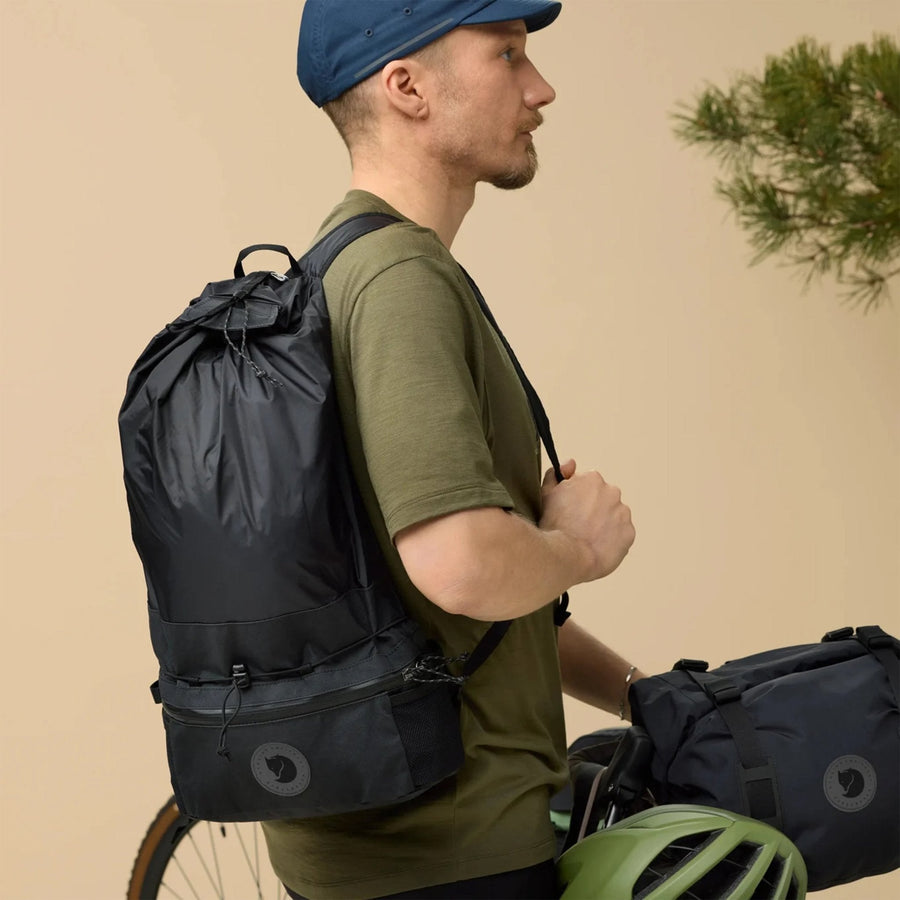 Fjallraven Hoja Expandable Hip Pack - Black lifestyle view