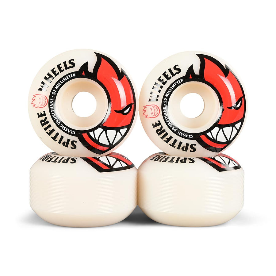 Spitfire White Skateboard Wheels Bighead - Red 52mm