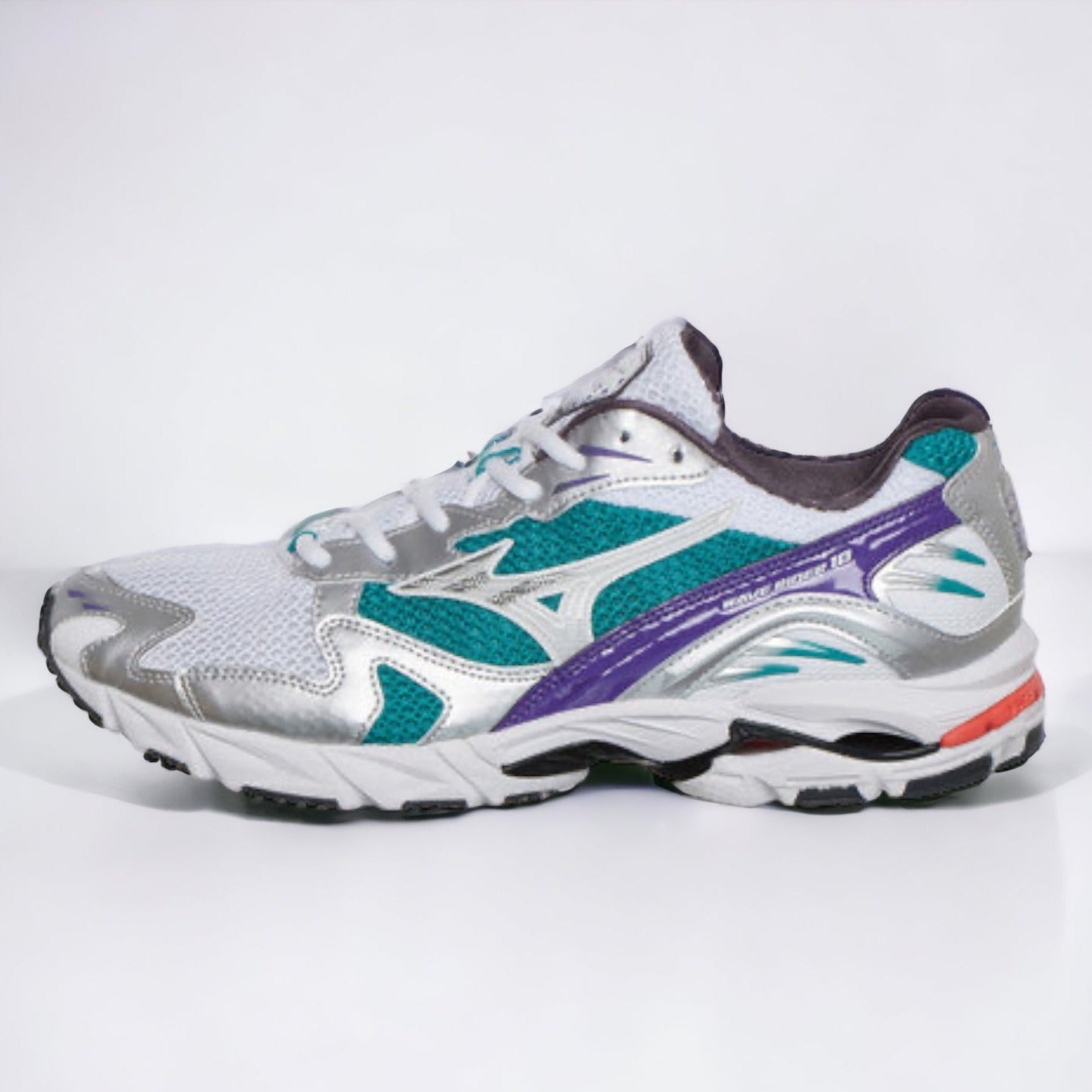 Mizuno Waverider 10 - White/Silver/Teal/Blue