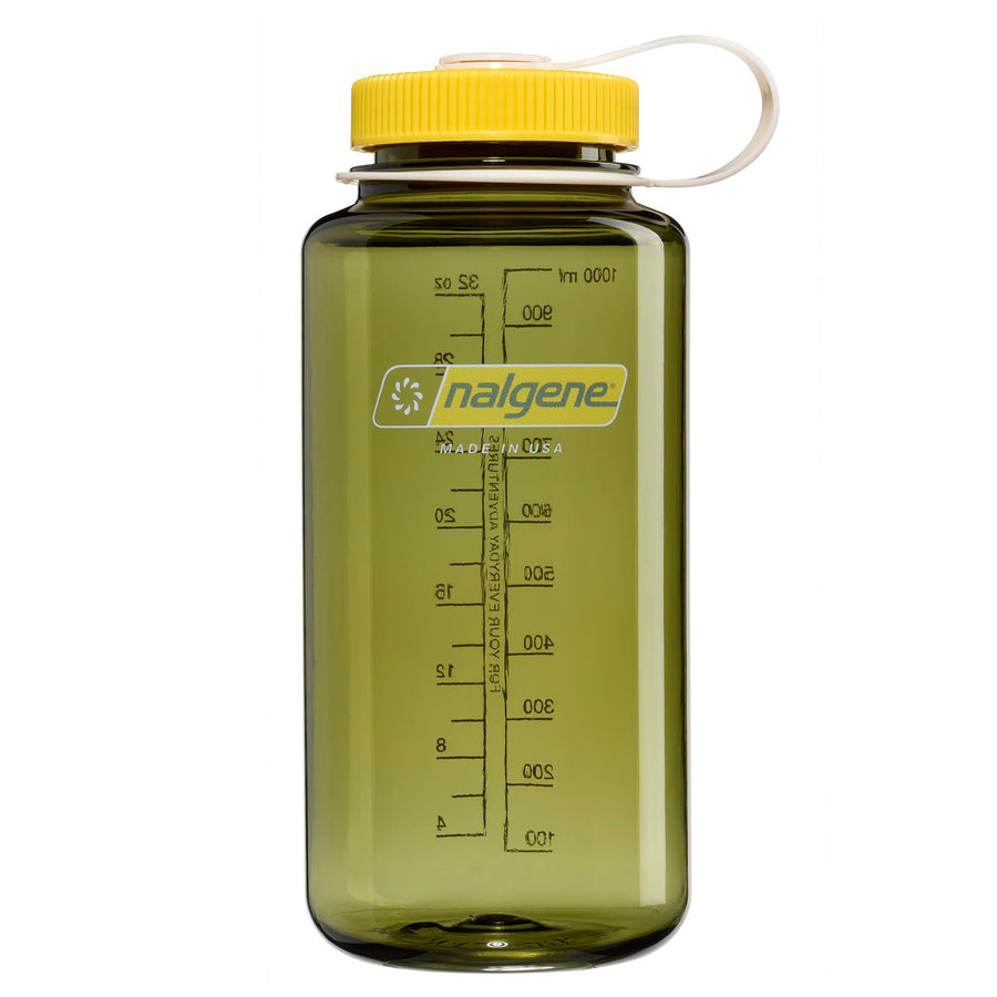 Nalgene 1L Tritan Renew Wide Mouth Bottle - Oil Green / Freesia Cap