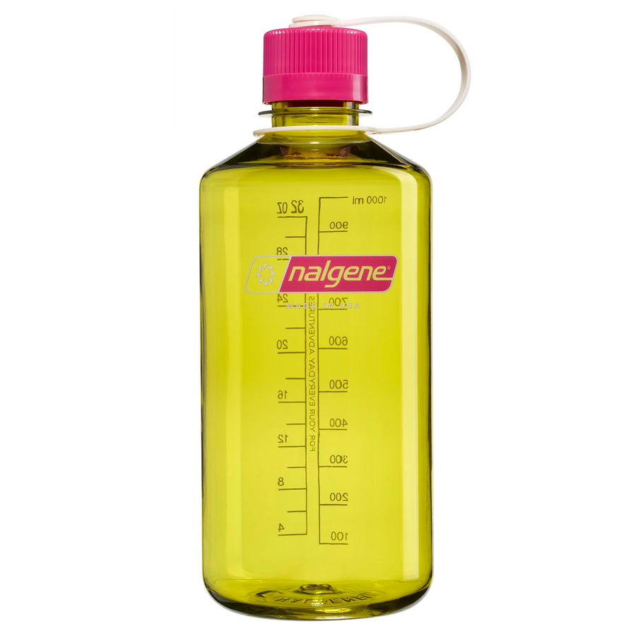 Nalgene 1L Tritan Renew Narrow Mouth Bottle - Endive / Fuchsia Purple Cap