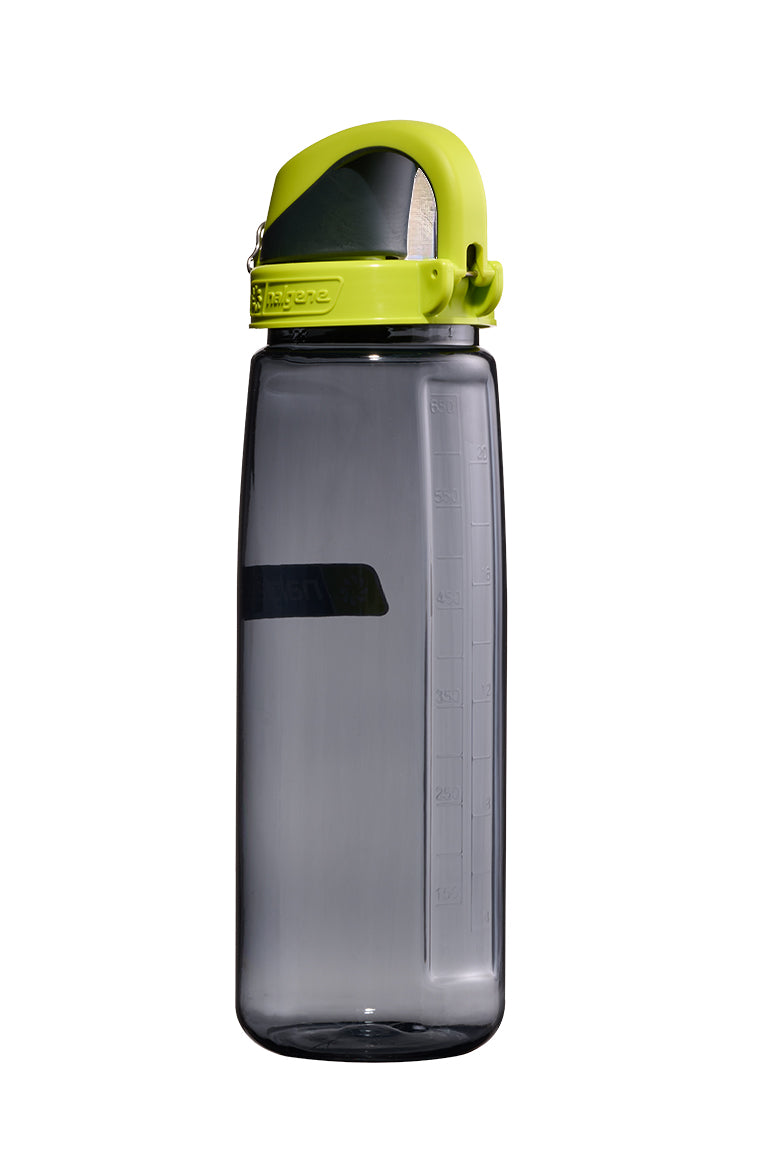 Nalgene 700ml Tritan Renew OTF Lock Top Bottle - Charcoal / Lime Cap