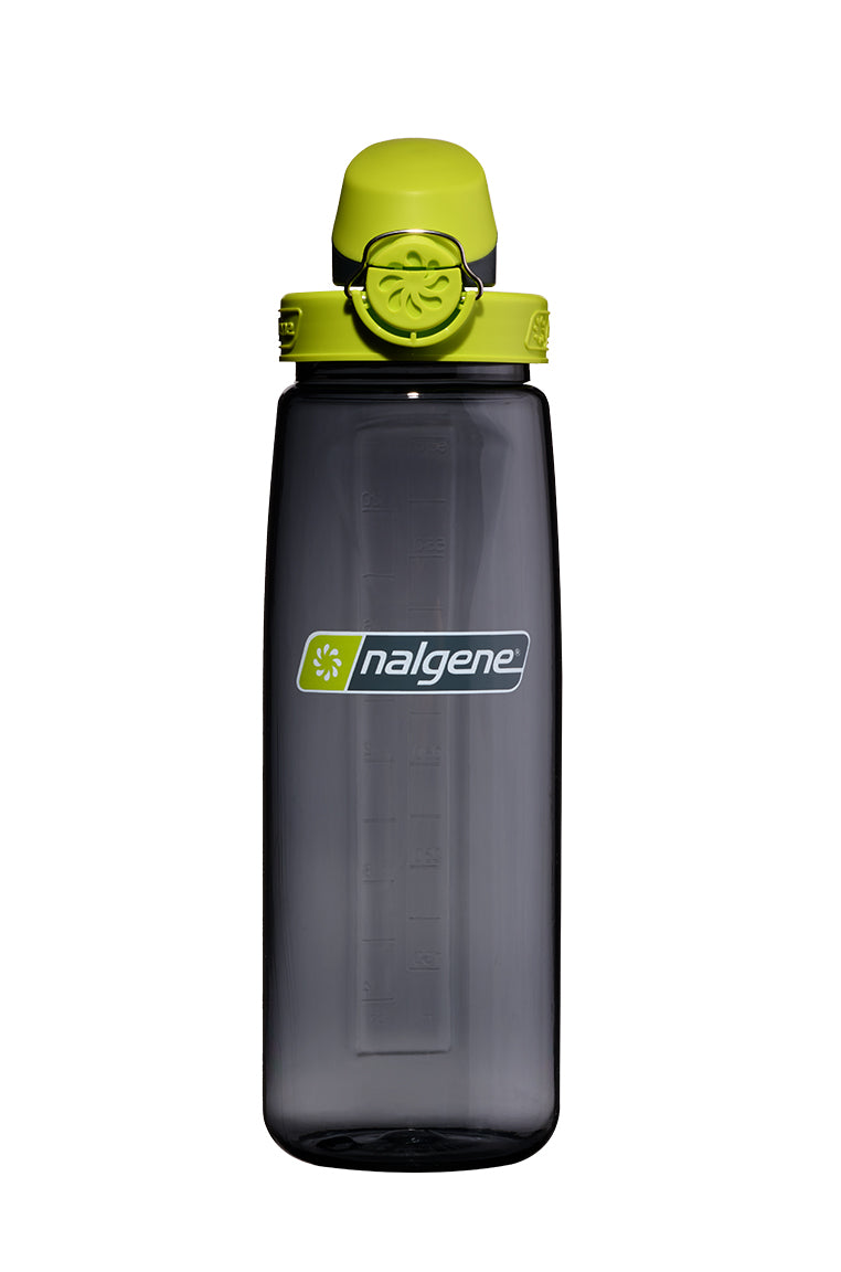 Nalgene 700ml Tritan Renew OTF Lock Top Bottle - Charcoal / Lime Cap