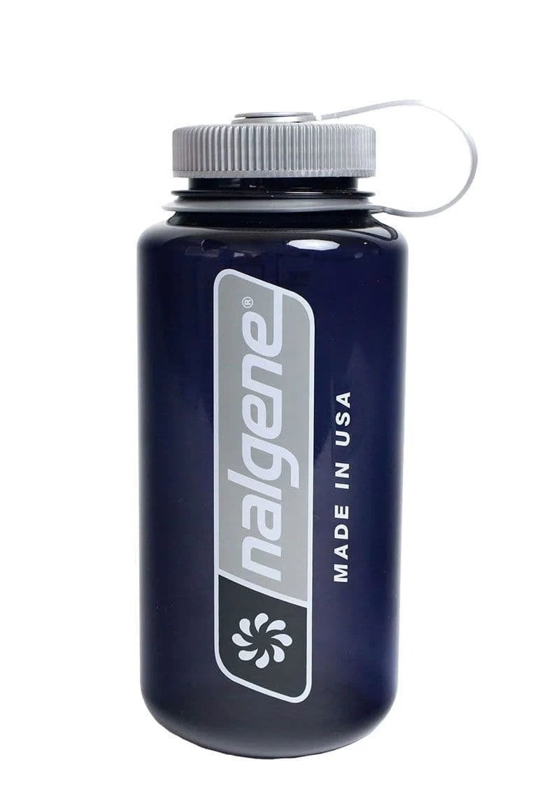 Nalgene 1L Tritan Renew Wide Mouth Bottle - Odyssey Grey Large Logo