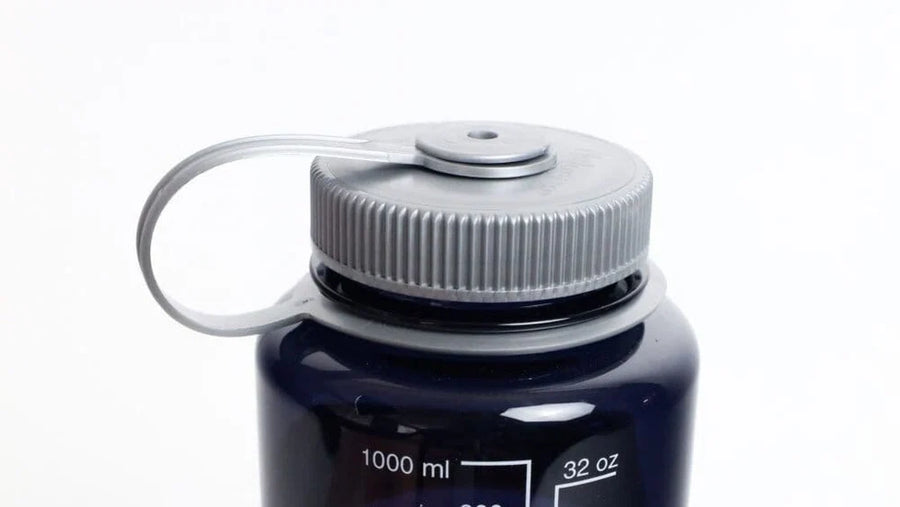 Nalgene 1L Tritan Renew Wide Mouth Bottle - Odyssey Grey Large Logo