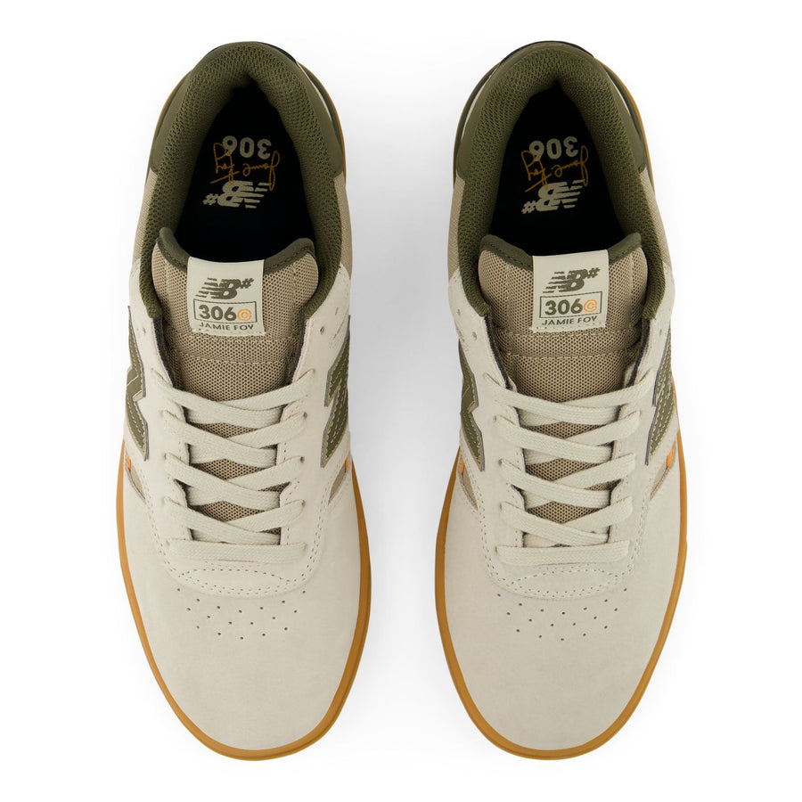 New Balance Jamie Foy 306 Cupsole - Timberwolf / Dark Moss sole view
