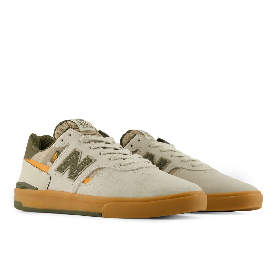 New Balance Jamie Foy 306 Cupsole - Timberwolf / Dark Moss top view