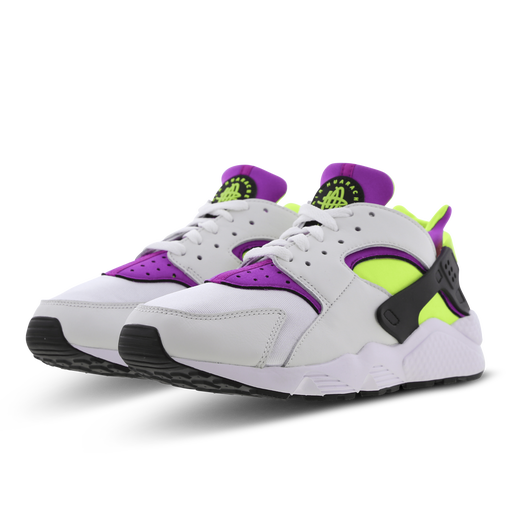 nike huarache white/neon yellow/magenta