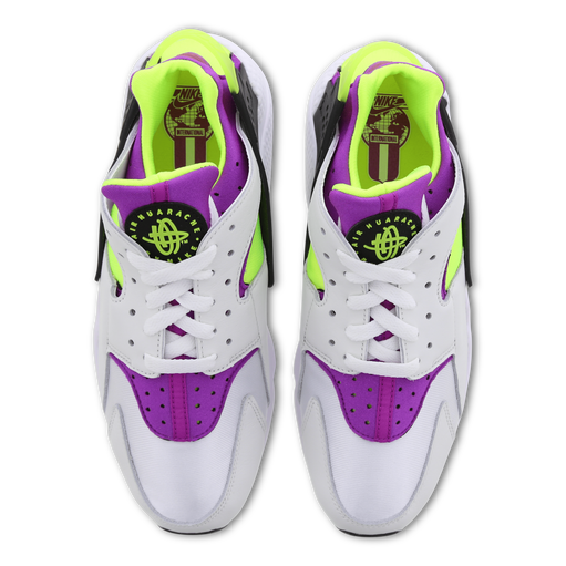 nike huarache white/neon yellow/magenta