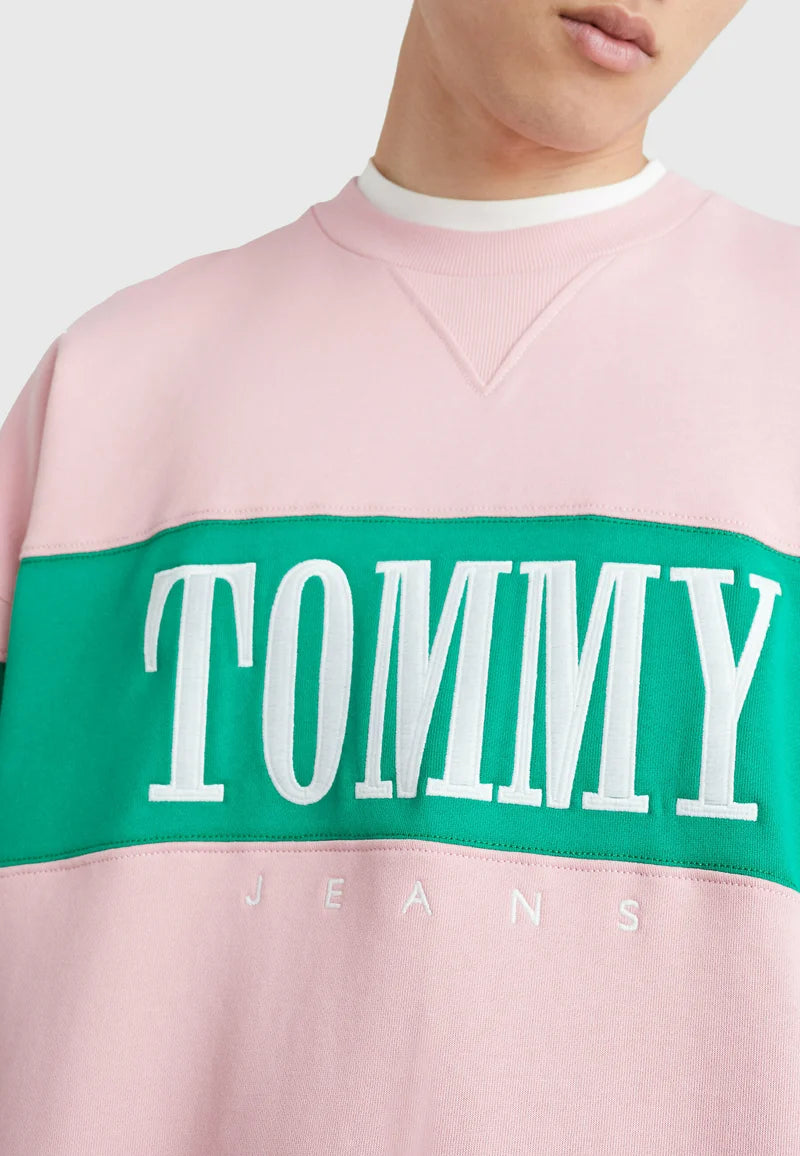 Tommy Jeans - Regular Authentic Block Crewneck - Botanical Pink
