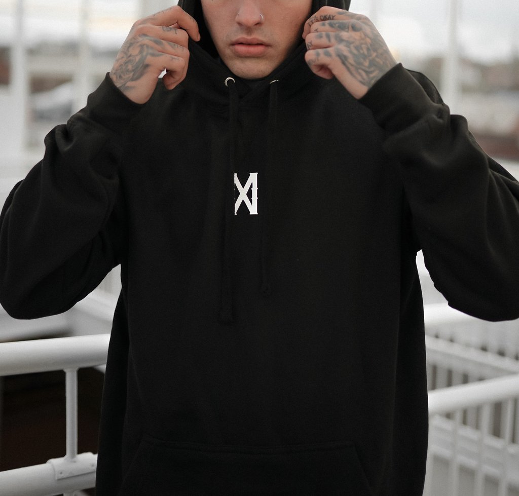 MIDAS CO CORE X LOGO HOODY - BLACK / WHITE
