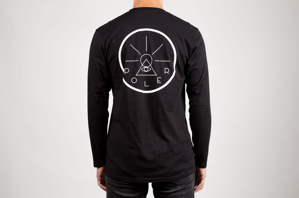 POLER STUFF GOLDEN CIRCLE LONG SLEEVE TEE - BLACK