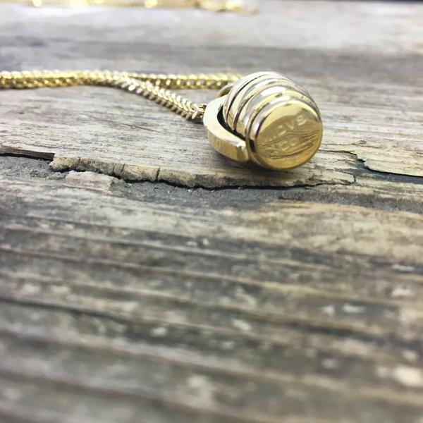 The 'Grenade' Micro Pendant Necklace by Midas Co - Gold