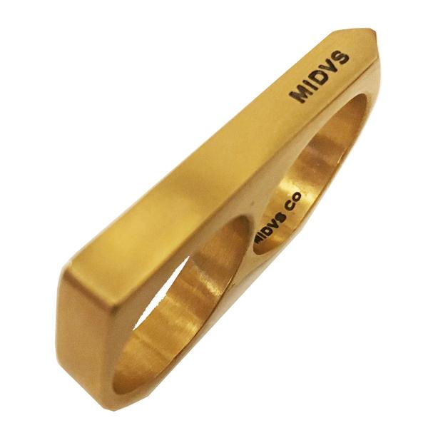 Midvs co The 'Double Barrel' 2 finger ring in 18K Gold