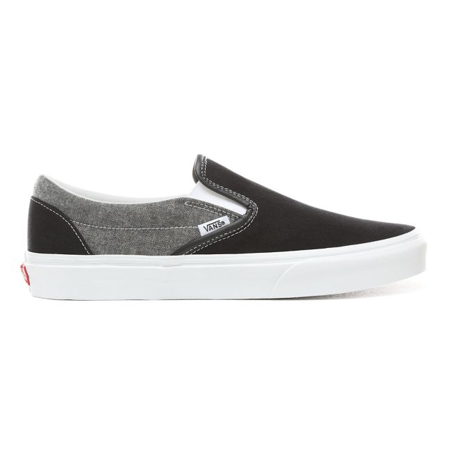 VANS CLASSIC SLIP-ON CHAMBRAY SHOES - Canvas Black/True White