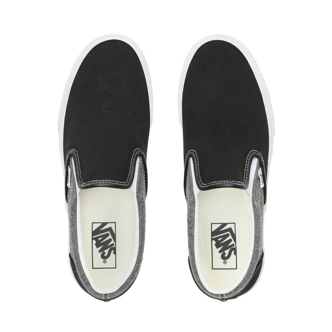 VANS CLASSIC SLIP-ON CHAMBRAY SHOES - Canvas Black/True White