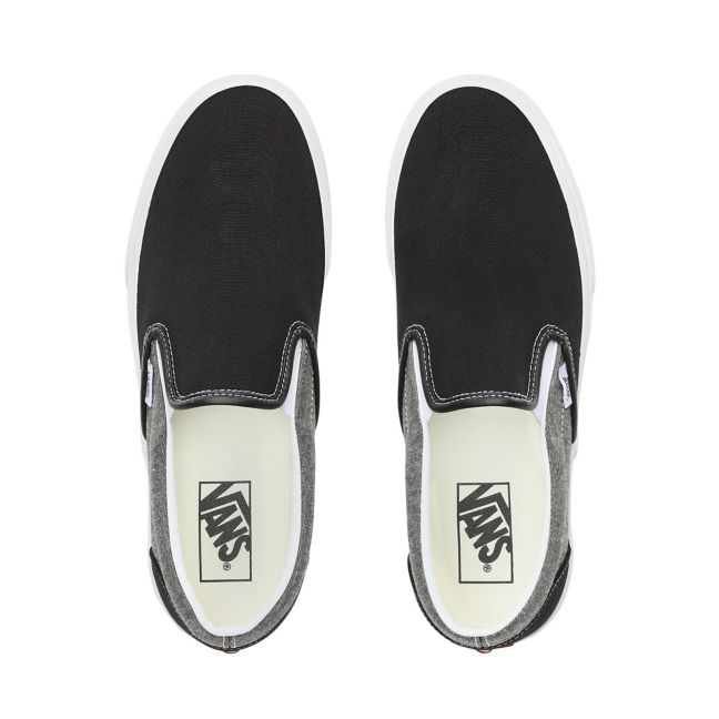 VANS CLASSIC SLIP-ON CHAMBRAY SHOES - Canvas Black/True White product image 2