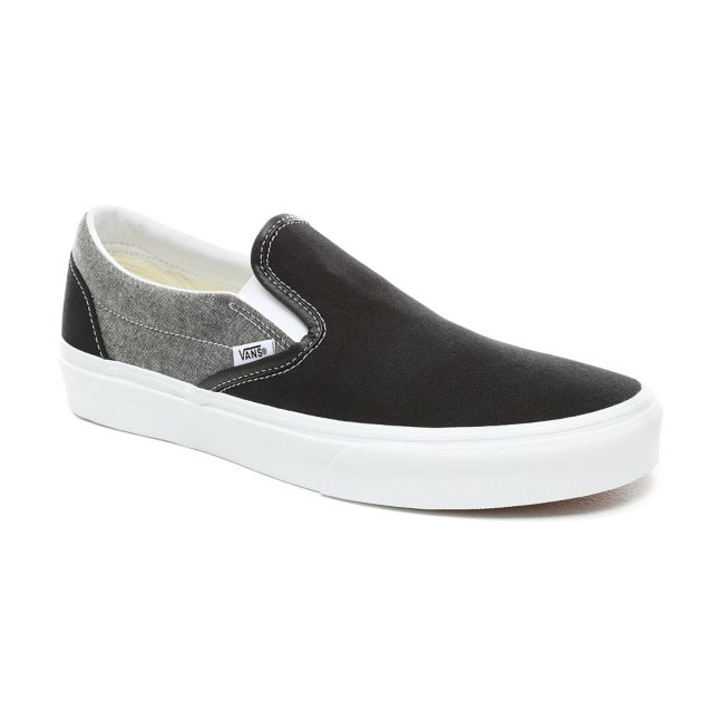 VANS CLASSIC SLIP-ON CHAMBRAY SHOES - Canvas Black/True White