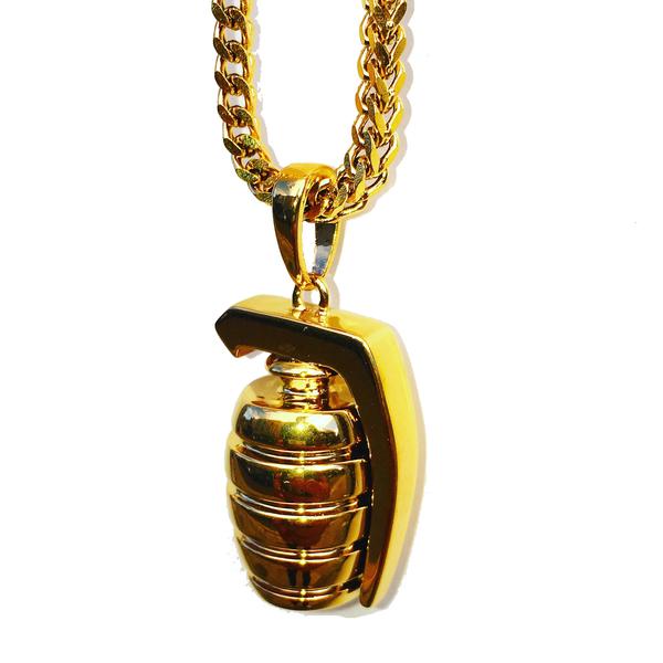 The 'Grenade' Micro Pendant Necklace by Midas Co - Gold