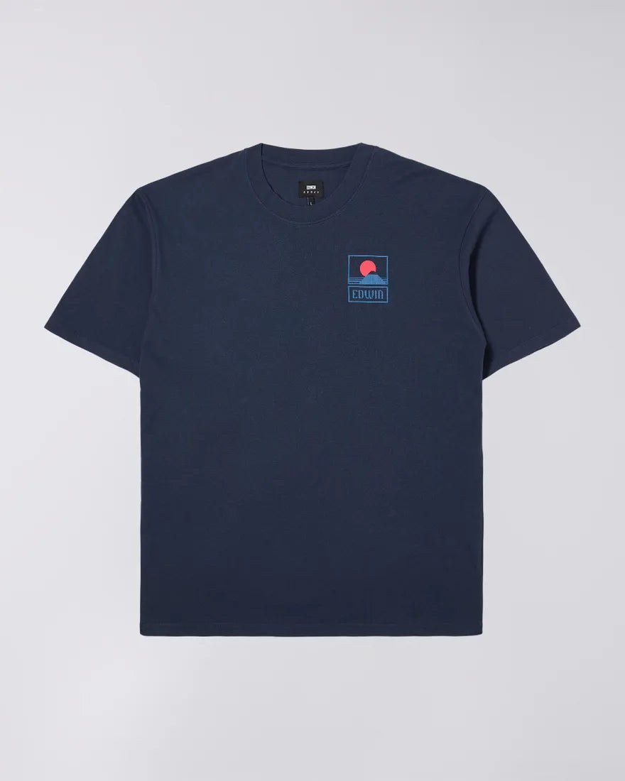 EDWIN - Sunset On Mt Fuji T-Shirt - Navy Blazer