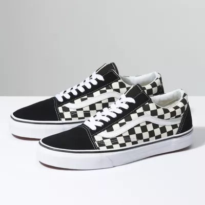 Vans old skool online checkerboard black and white