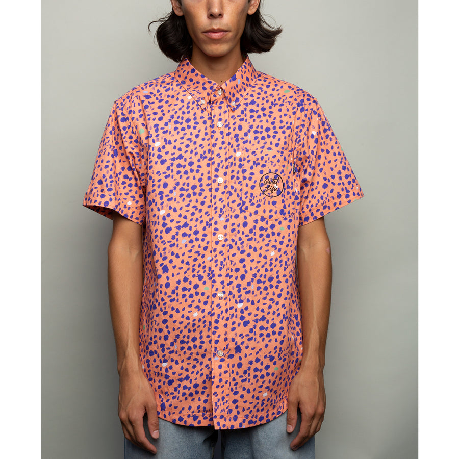 The Quiet Life - Morin Dalmatian Button Down Shirt - Coral product image 2