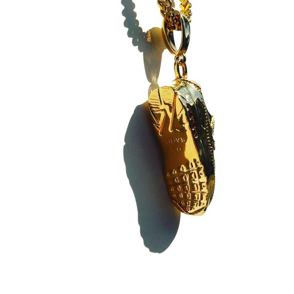 Sneaker Pendant Necklace by Midas Co - Gold