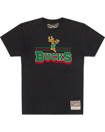 Mitchell and Ness - Milwaukee Buck Fan Banner Tee - Light Black