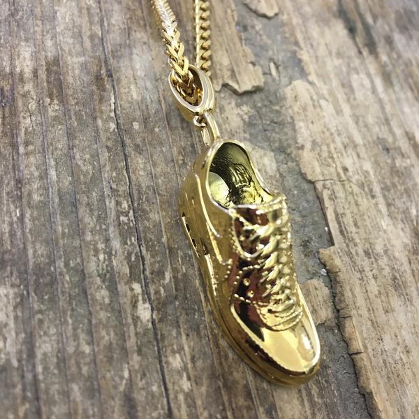 Sneaker Pendant Necklace by Midas Co - Gold