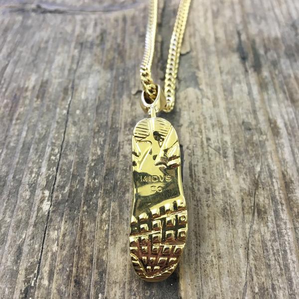Sneaker Pendant Necklace by Midas Co - Gold