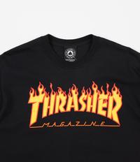 Thrasher Flames Logo  T- shirt - Black