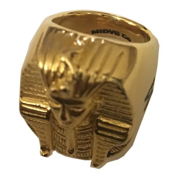 Midvs co The 'Rulers' Pharoah Head Ring - 18kt Gold